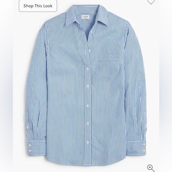 J crew Button-up cotton poplin shirt in signature fit banker blue - Picture 3 of 4